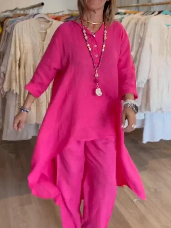 Lita - Casula set bestaande uit linnen top en broek