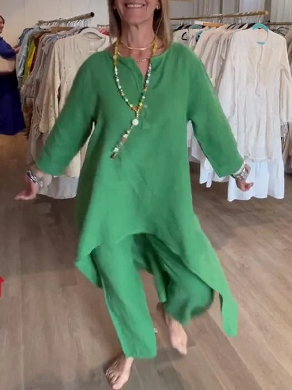 Lita - Casula set bestaande uit linnen top en broek