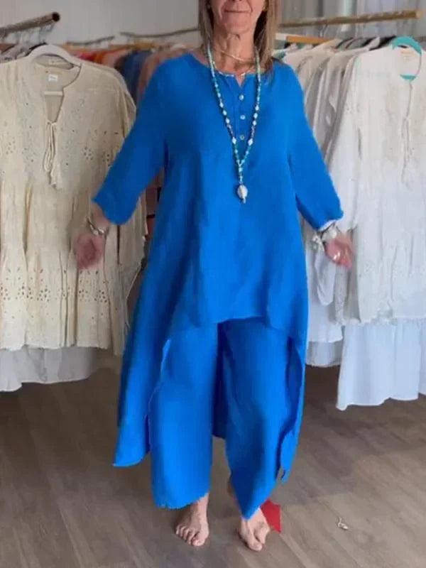 Lita - Casula set bestaande uit linnen top en broek