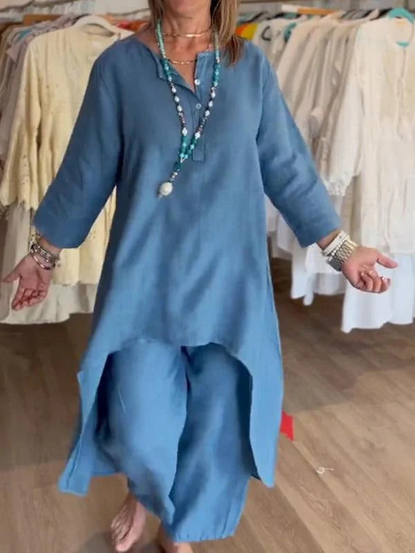 Lita - Casula set bestaande uit linnen top en broek