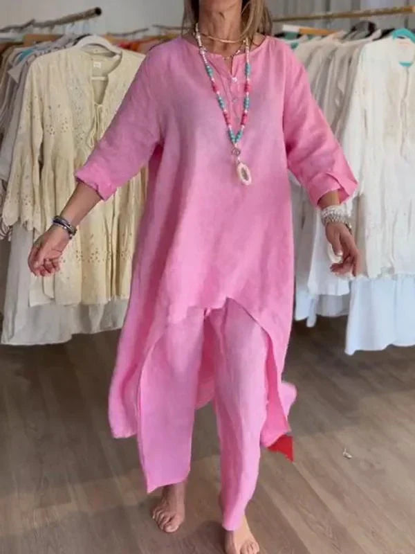 Lita - Casula set bestaande uit linnen top en broek