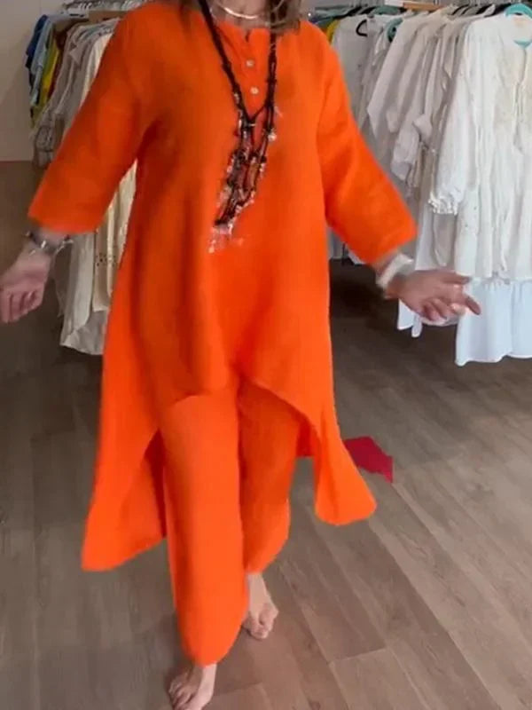 Lita - Casula set bestaande uit linnen top en broek