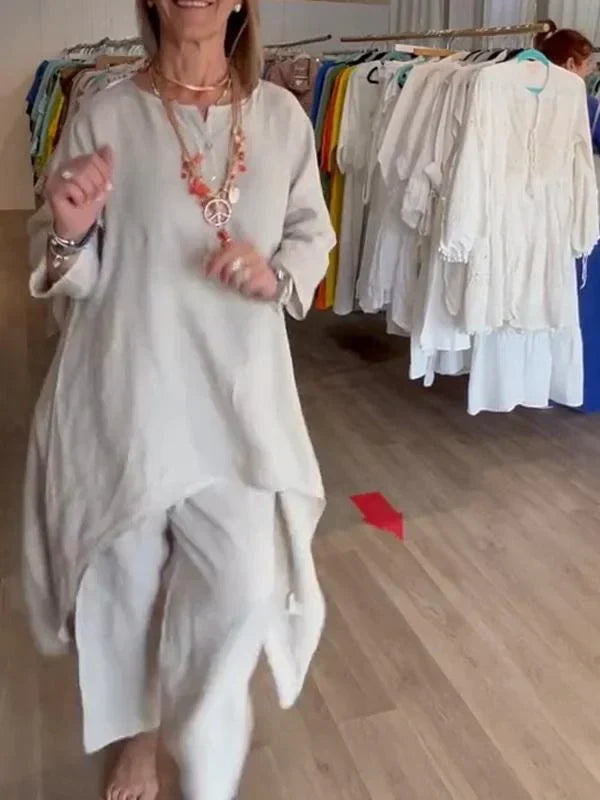 Lita - Casula set bestaande uit linnen top en broek