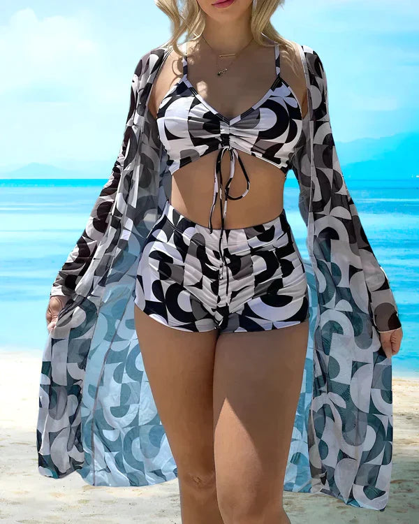 Alma - 3-delige bikiniset met bloemmotief